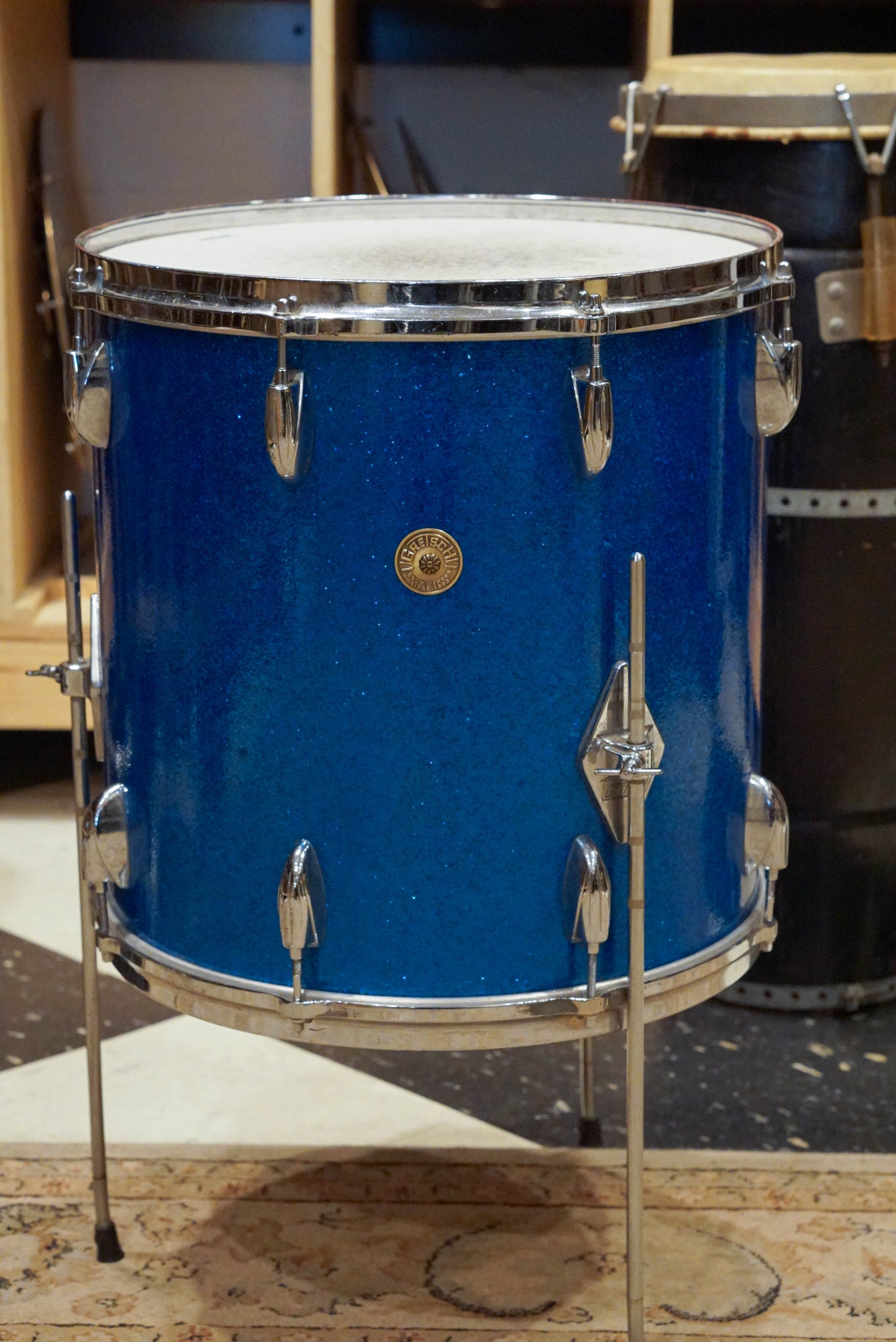 Gretsch 12/16/20" Round Badge 1960s Drum Set - Blue Sparkle