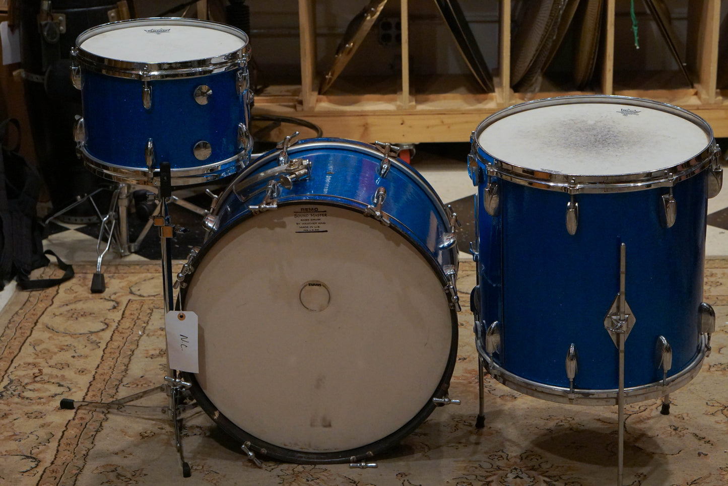 Gretsch 12/16/20" Round Badge 1960s Drum Set - Blue Sparkle