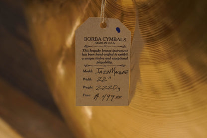 Borba 22" JazzMachine Ride Cymbal - 2200g