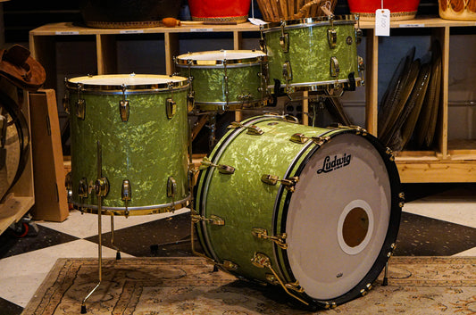 Ludwig Classic Maple 22/13/16/6.5x14 110th Anniversary Drum Set in Vintage Emerald Pearl