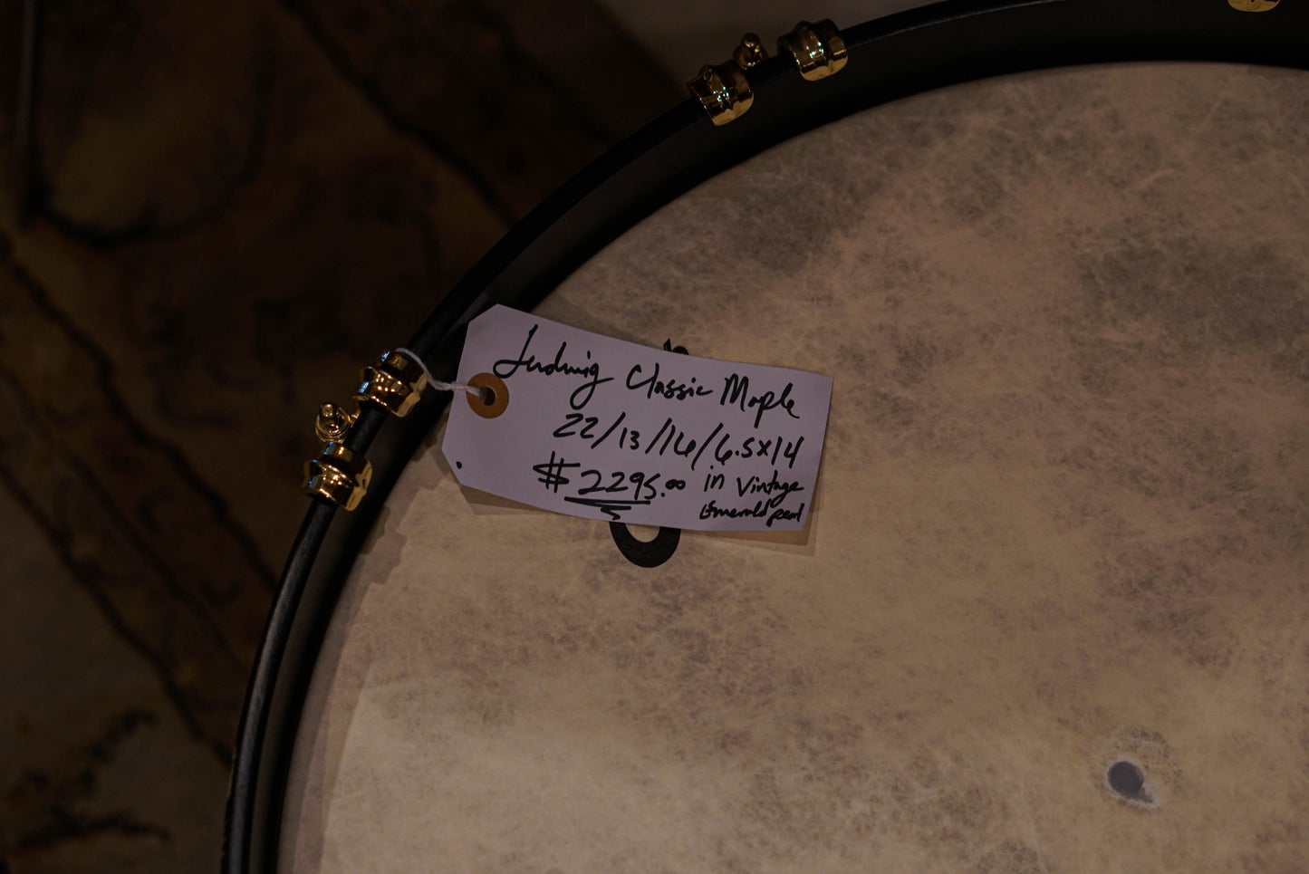 Ludwig Classic Maple 22/13/16/6.5x14 110th Anniversary Drum Set in Vintage Emerald Pearl