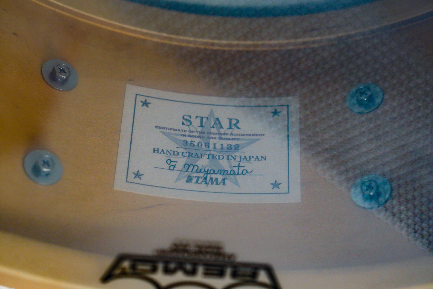 Tama 6.5x14" Star Maple Snare Drum - Ocean Blue Curly Maple
