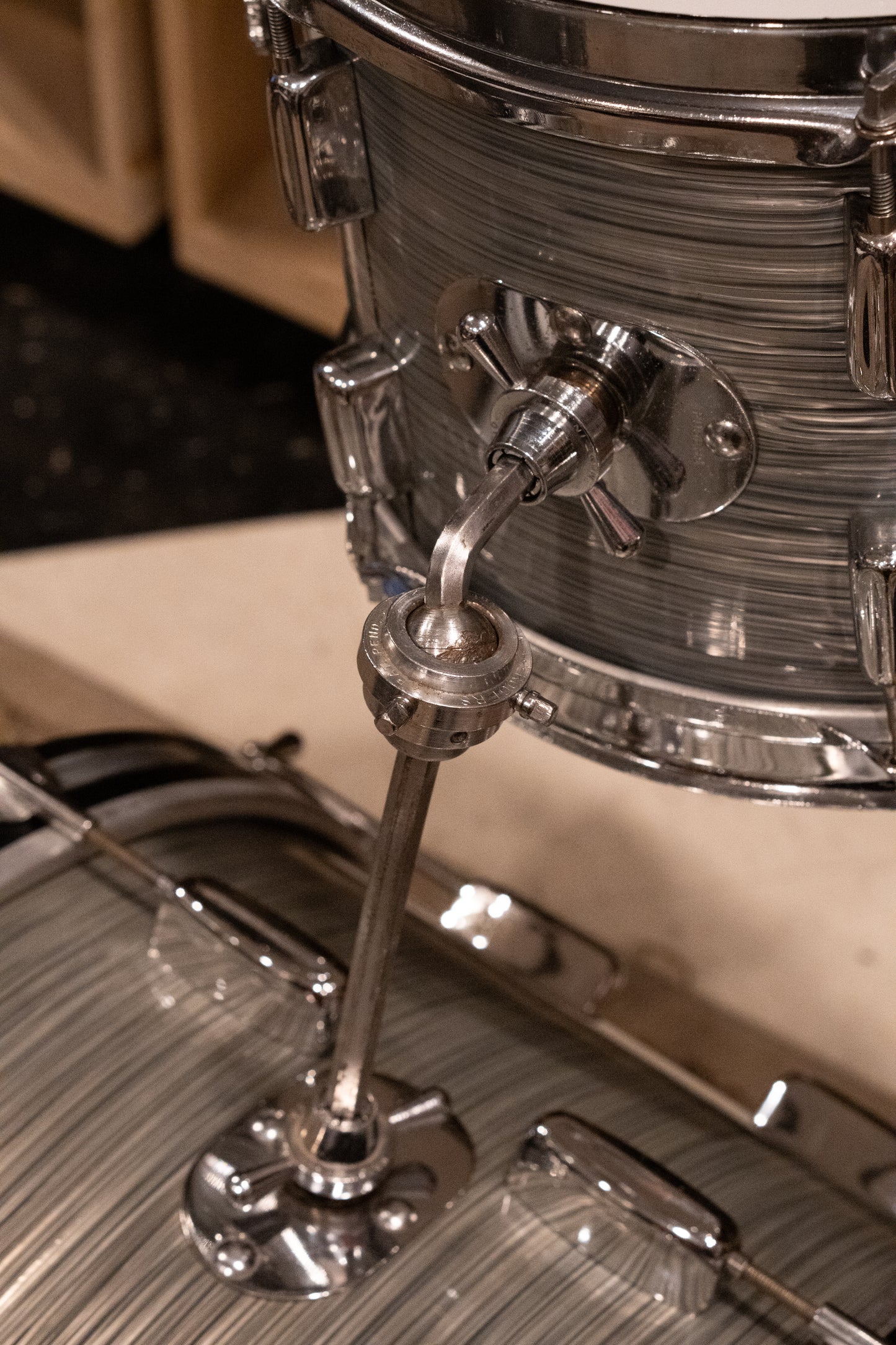 Rogers 12/14/20/5x14" Drum Set - 1960s Steel Grey Ripple Pearl