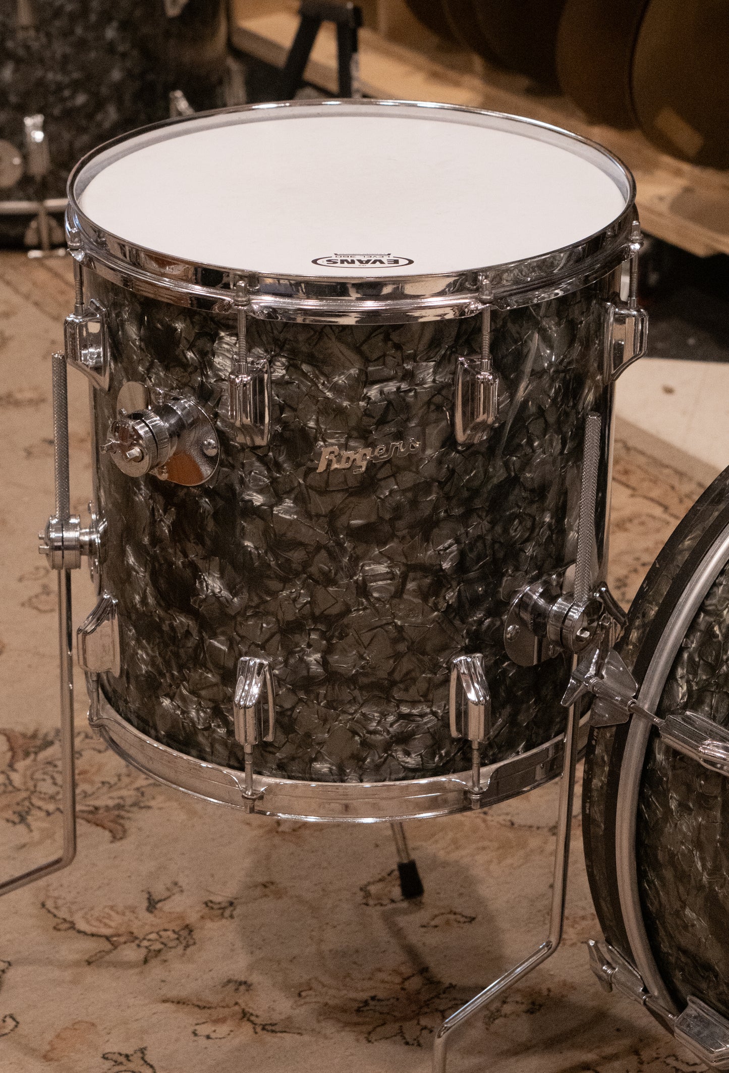 Rogers 12/14/20" Drum Set - 1960s - Black Diamond Pearl