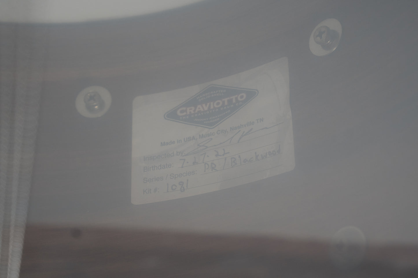 Craviotto 12/14/18/6.5x14" Private Reserve Blackwood Drum Set - 2022