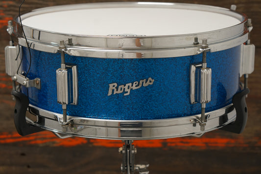 Rogers 5x14" Luxor Snare Drum - 1960s Blue Sparkle
