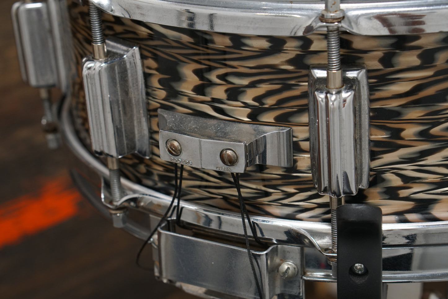 Rogers 5x14" Dynasonic Wood Snare Drum - 1960s Black Onyx