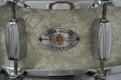 Rogers 5x14" Dynasonic Wood Snare Drum - 1960s White Marine Pearl