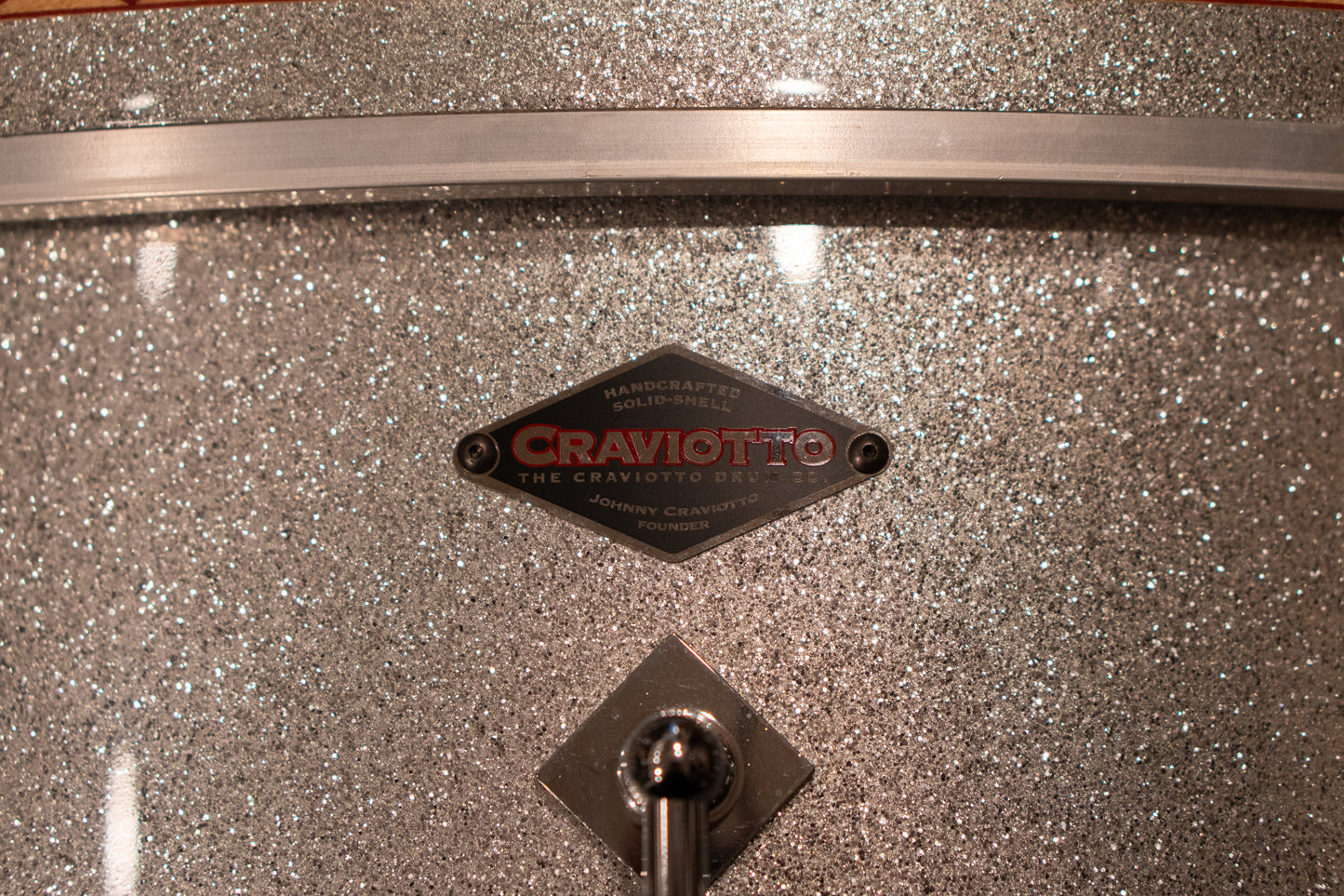 Craviotto 12/13/16/22/4.5x14" Solid Poplar Drum Set - 2021 Silver Sparkle Lacquer