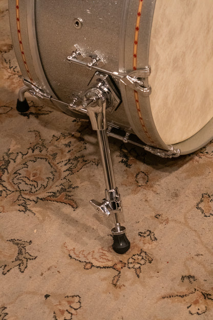 Craviotto 12/13/16/22/4.5x14" Solid Poplar Drum Set - 2021 Silver Sparkle Lacquer