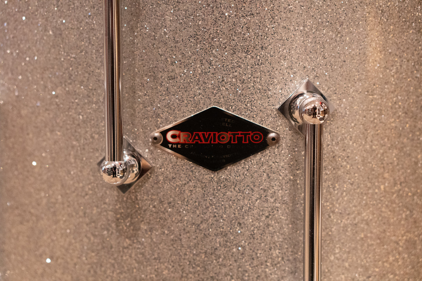 Craviotto 12/13/16/22/4.5x14" Solid Poplar Drum Set - 2021 Silver Sparkle Lacquer