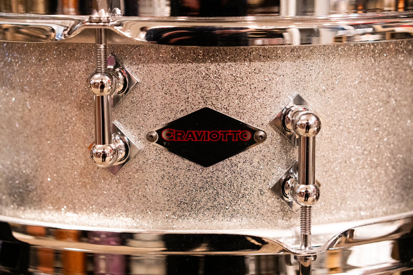 Craviotto 12/13/16/22/4.5x14" Solid Poplar Drum Set - 2021 Silver Sparkle Lacquer