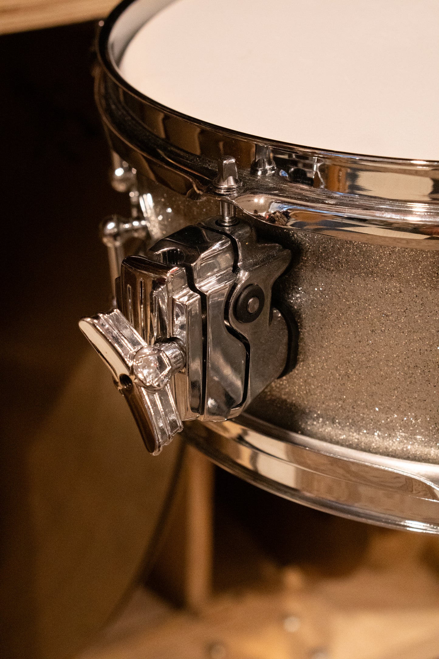 Craviotto 12/13/16/22/4.5x14" Solid Poplar Drum Set - 2021 Silver Sparkle Lacquer