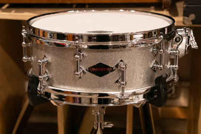 Craviotto 12/13/16/22/4.5x14" Solid Poplar Drum Set - 2021 Silver Sparkle Lacquer