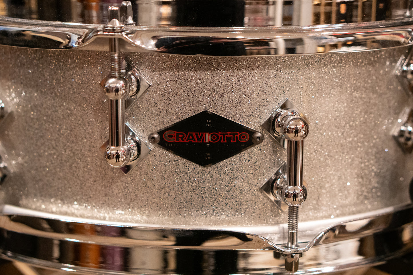 Craviotto 12/13/16/22/4.5x14" Solid Poplar Drum Set - 2021 Silver Sparkle Lacquer