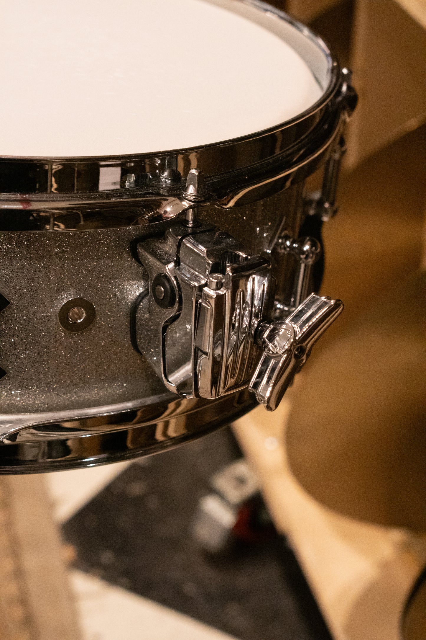 Craviotto 12/13/16/22/4.5x14" Solid Poplar Drum Set - 2021 Silver Sparkle Lacquer