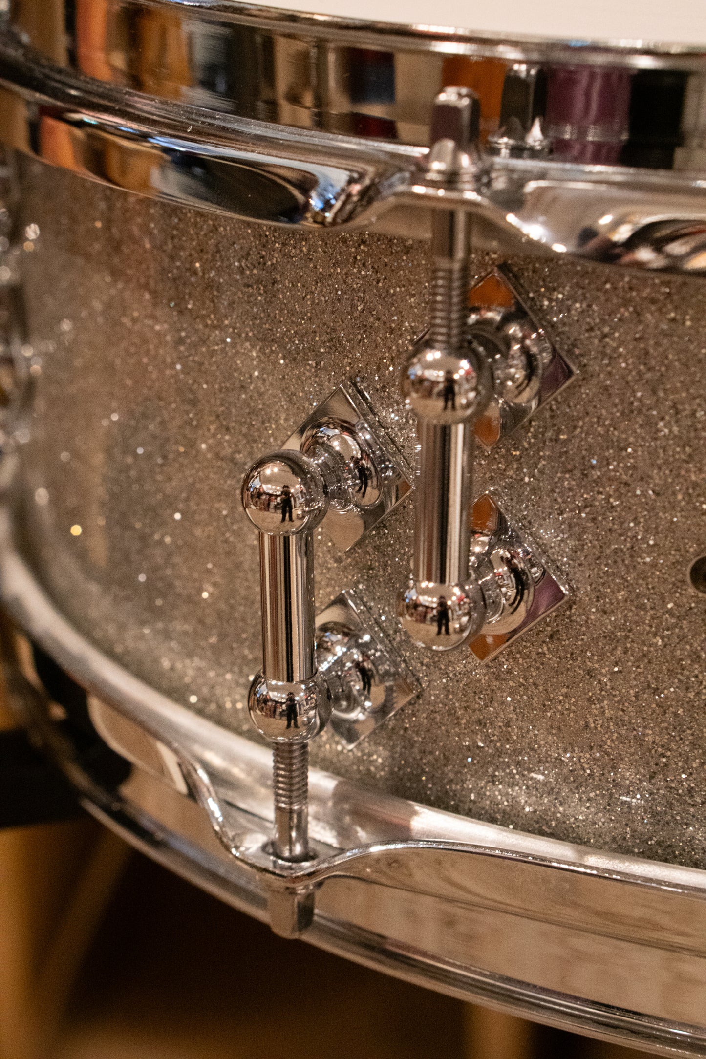 Craviotto 12/13/16/22/4.5x14" Solid Poplar Drum Set - 2021 Silver Sparkle Lacquer