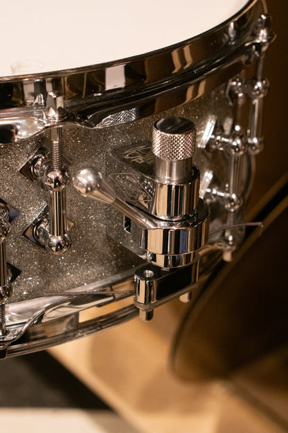 Craviotto 12/13/16/22/4.5x14" Solid Poplar Drum Set - 2021 Silver Sparkle Lacquer