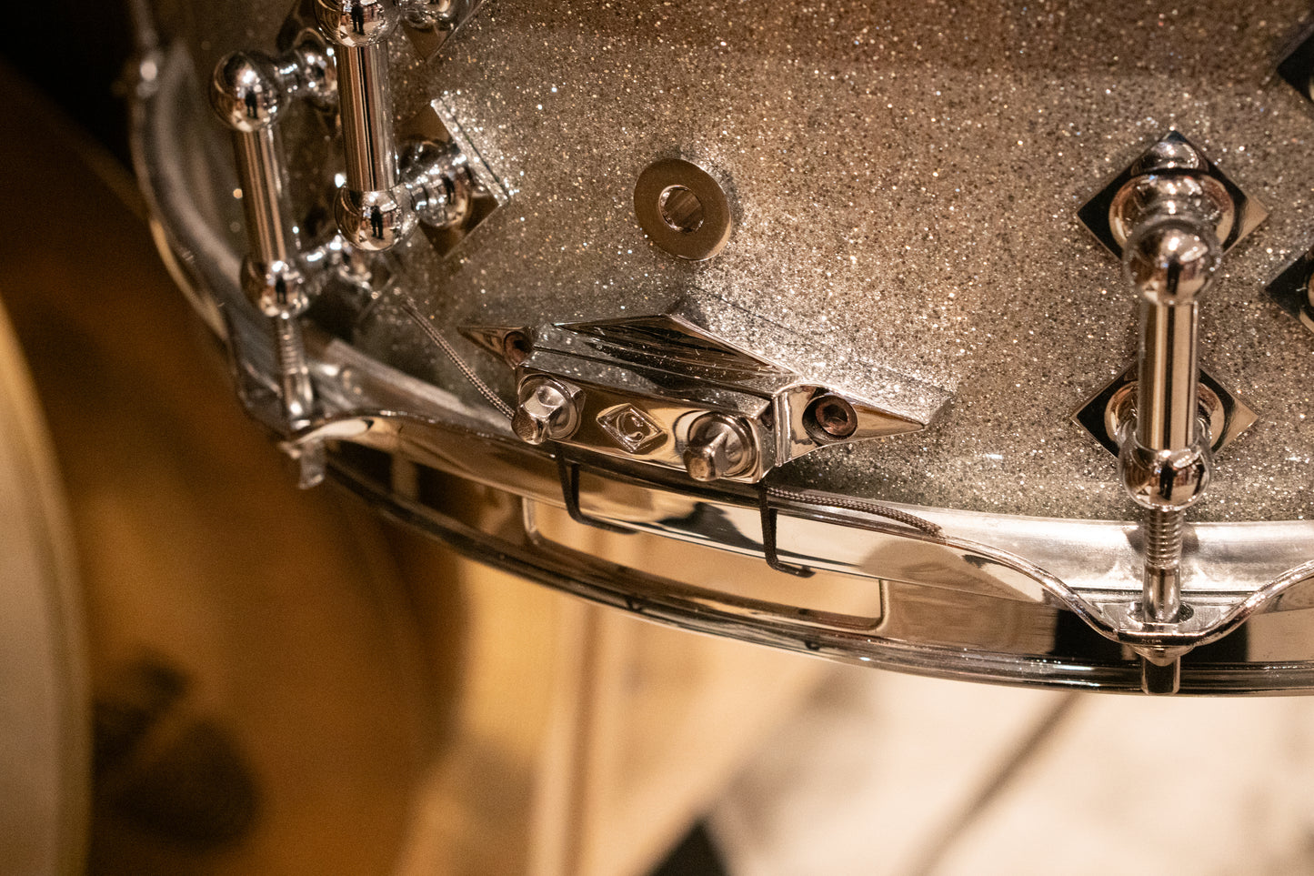 Craviotto 12/13/16/22/4.5x14" Solid Poplar Drum Set - 2021 Silver Sparkle Lacquer