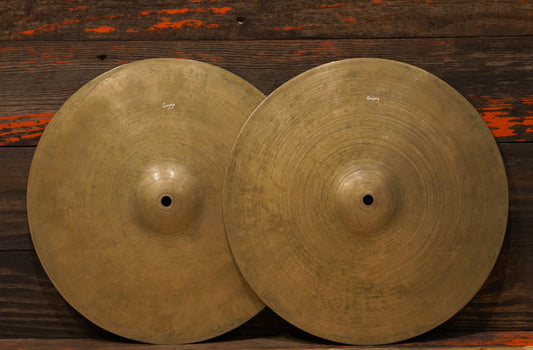 Quiqeg 14 1/4" Dirty Boppa Patina Hi-Hat Cymbals - 858/1024g