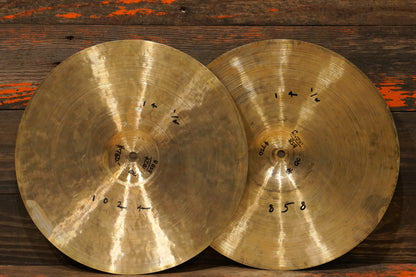Quiqeg 14 1/4" Dirty Boppa Patina Hi-Hat Cymbals - 858/1024g