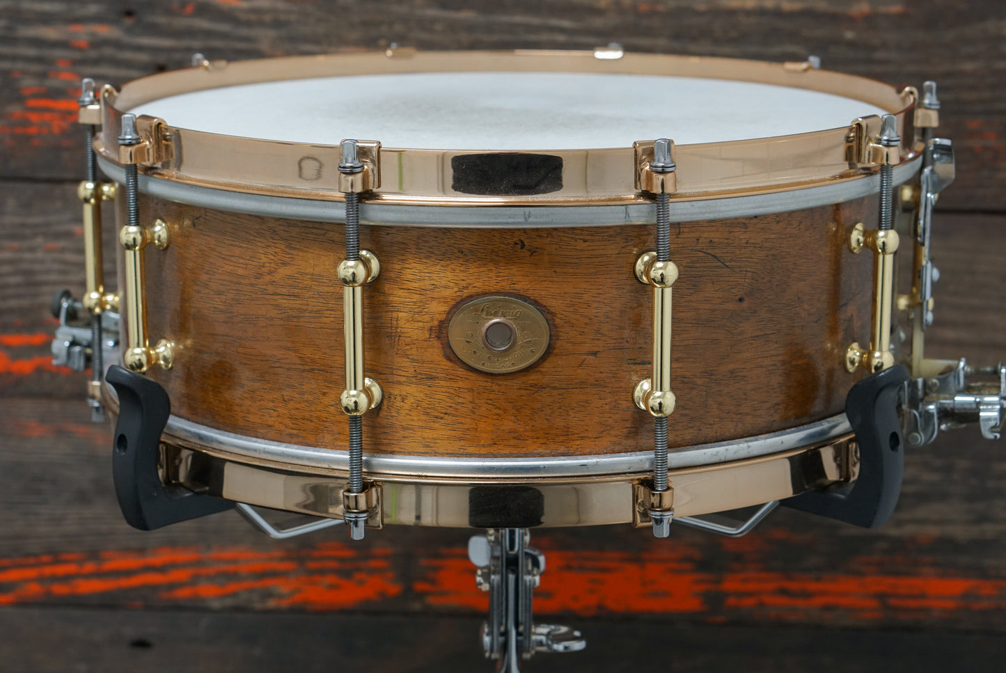 Ludwig 5x14" Solid Shell Snare Drum - 1920s Mahogany