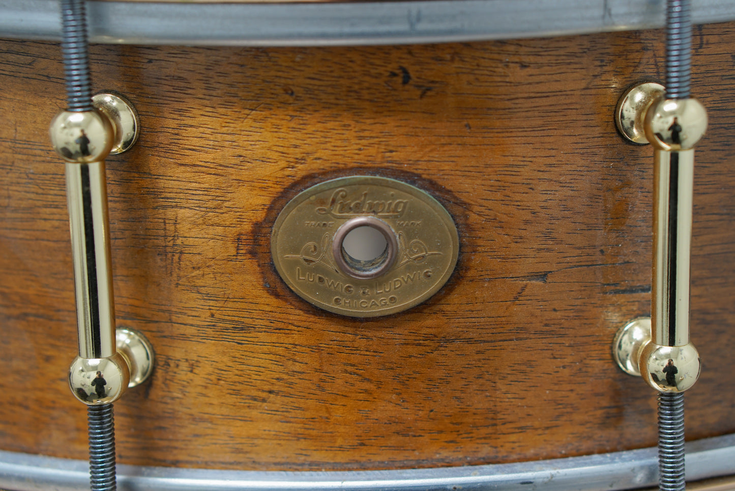 Ludwig 5x14" Solid Shell Snare Drum - 1920s Mahogany