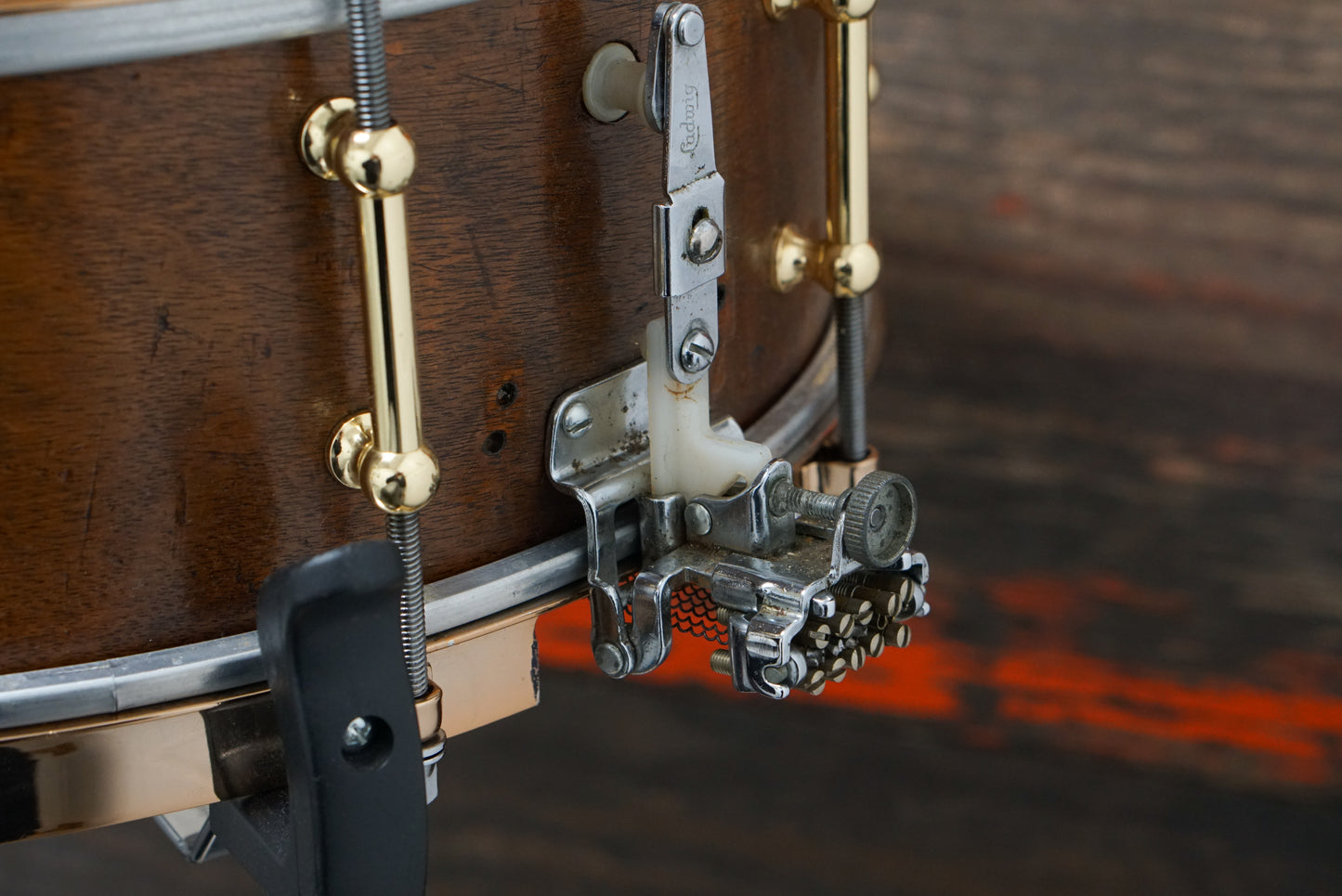 Ludwig 5x14" Solid Shell Snare Drum - 1920s Mahogany