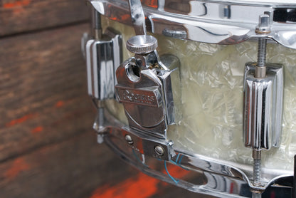 Rogers 5x14" Powertone Snare Drum - 1960s White Marine Pearl