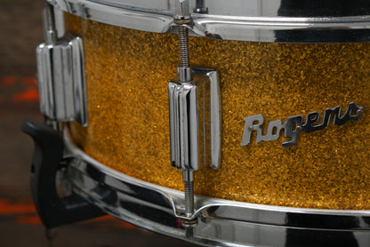 Rogers 5x14" Dynasonic Wood Snare Drum - 1960s Gold Sparkle Pearl