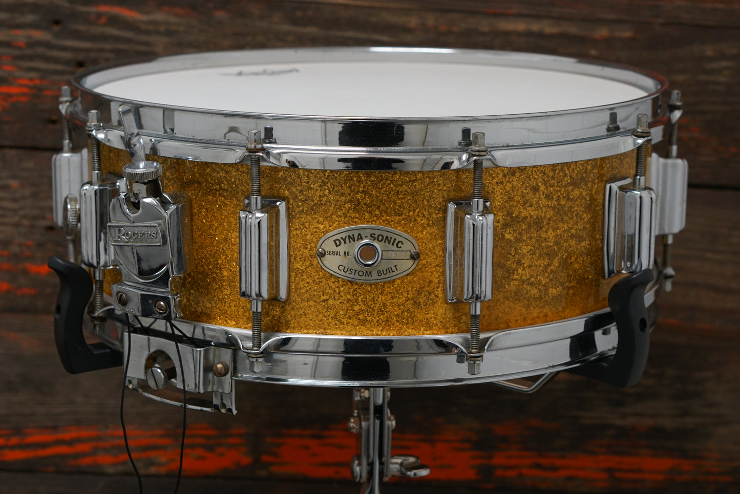 Rogers 5x14" Dynasonic Wood Snare Drum - 1960s Gold Sparkle Pearl