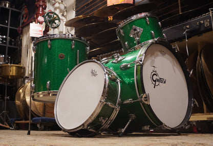 Gretsch 12/14/18/4x14" Round Badge Drum Set - 1950s Green Sparkle