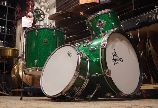 Gretsch 12/14/18/4x14" Round Badge Drum Set - 1950s Green Sparkle