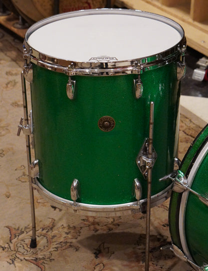 Gretsch 12/14/18/4x14" Round Badge Drum Set - 1950s Green Sparkle