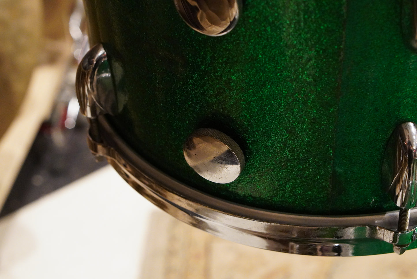 Gretsch 12/14/18/4x14" Round Badge Drum Set - 1950s Green Sparkle