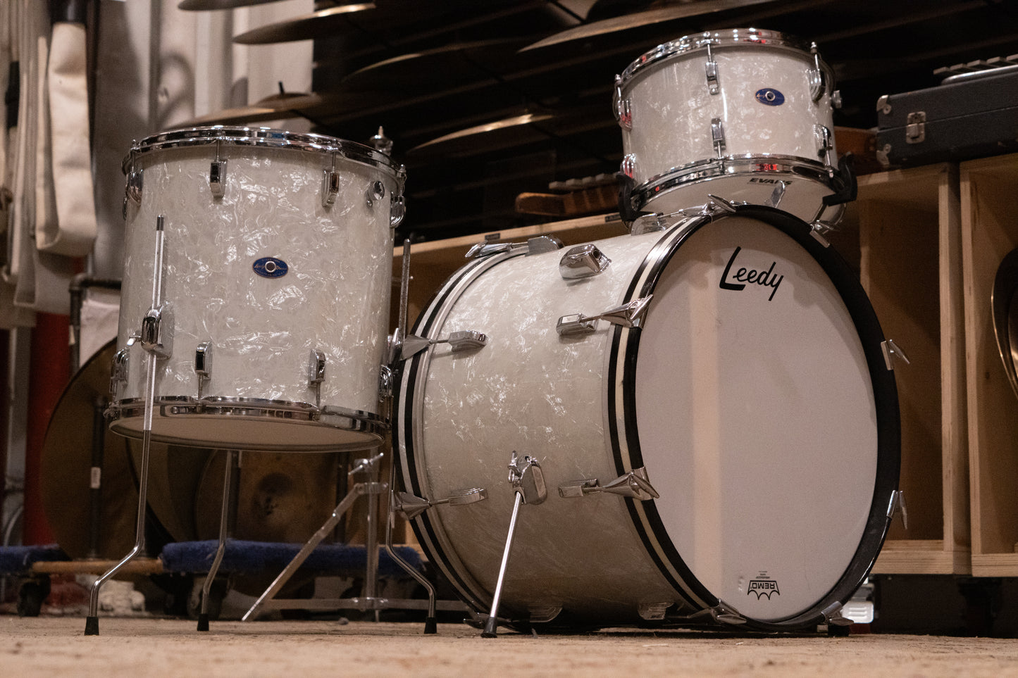 Leedy 12/14/20" Drum Set - 1960s White Marine Pearl