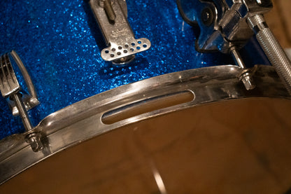 Ludwig 12/15/18" Mixed Era Drum Set - 1960s Blue Sparkle