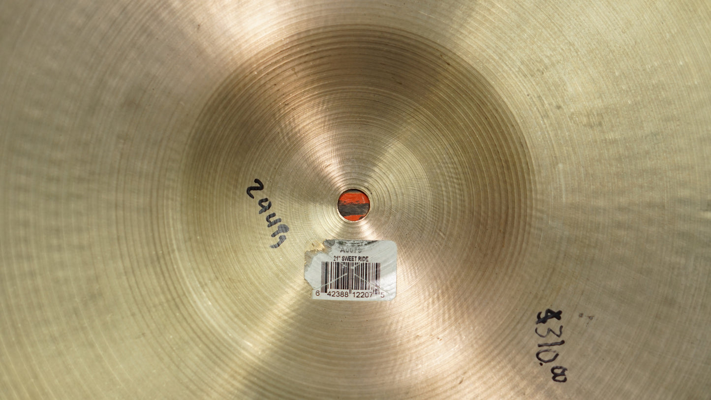Zildjian 21" A. Sweet Ride Cymbal - 2449g
