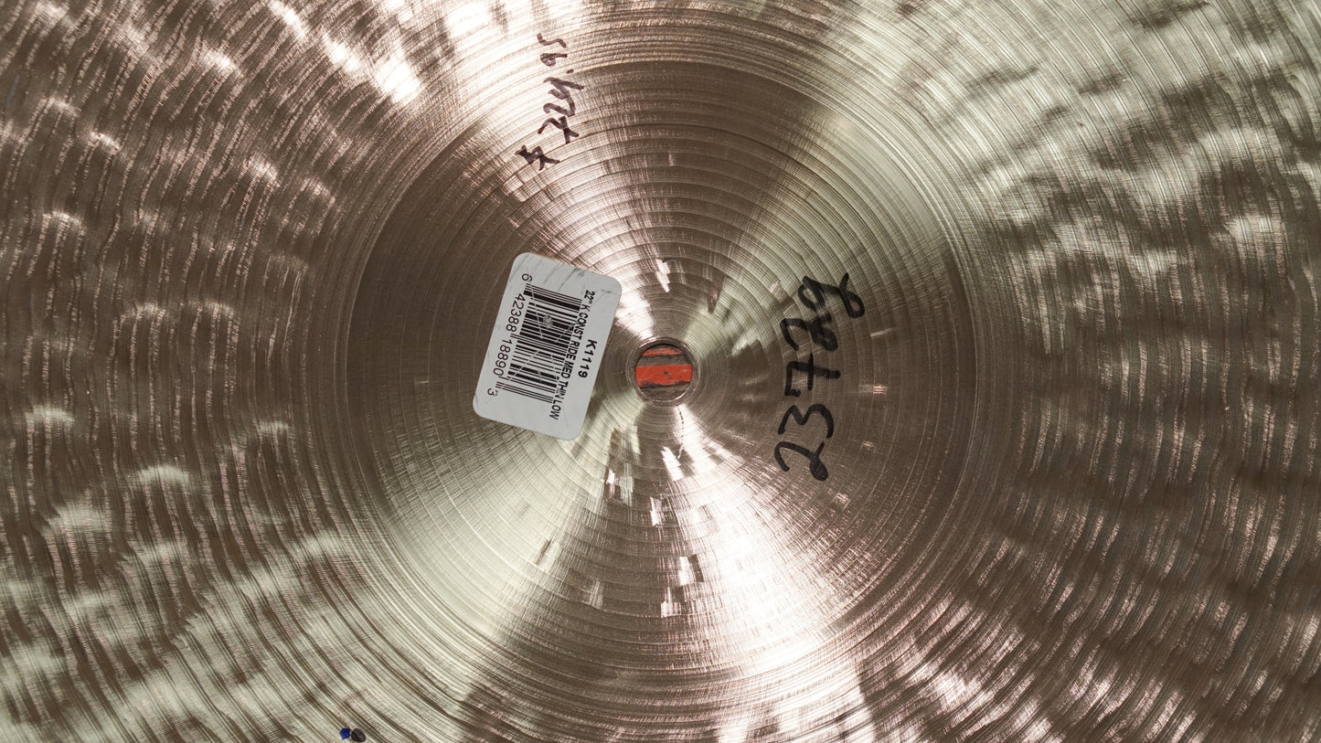 Zildjian 22" K. Constantinople Medium Thin Low Ride Cymbal - 2372g