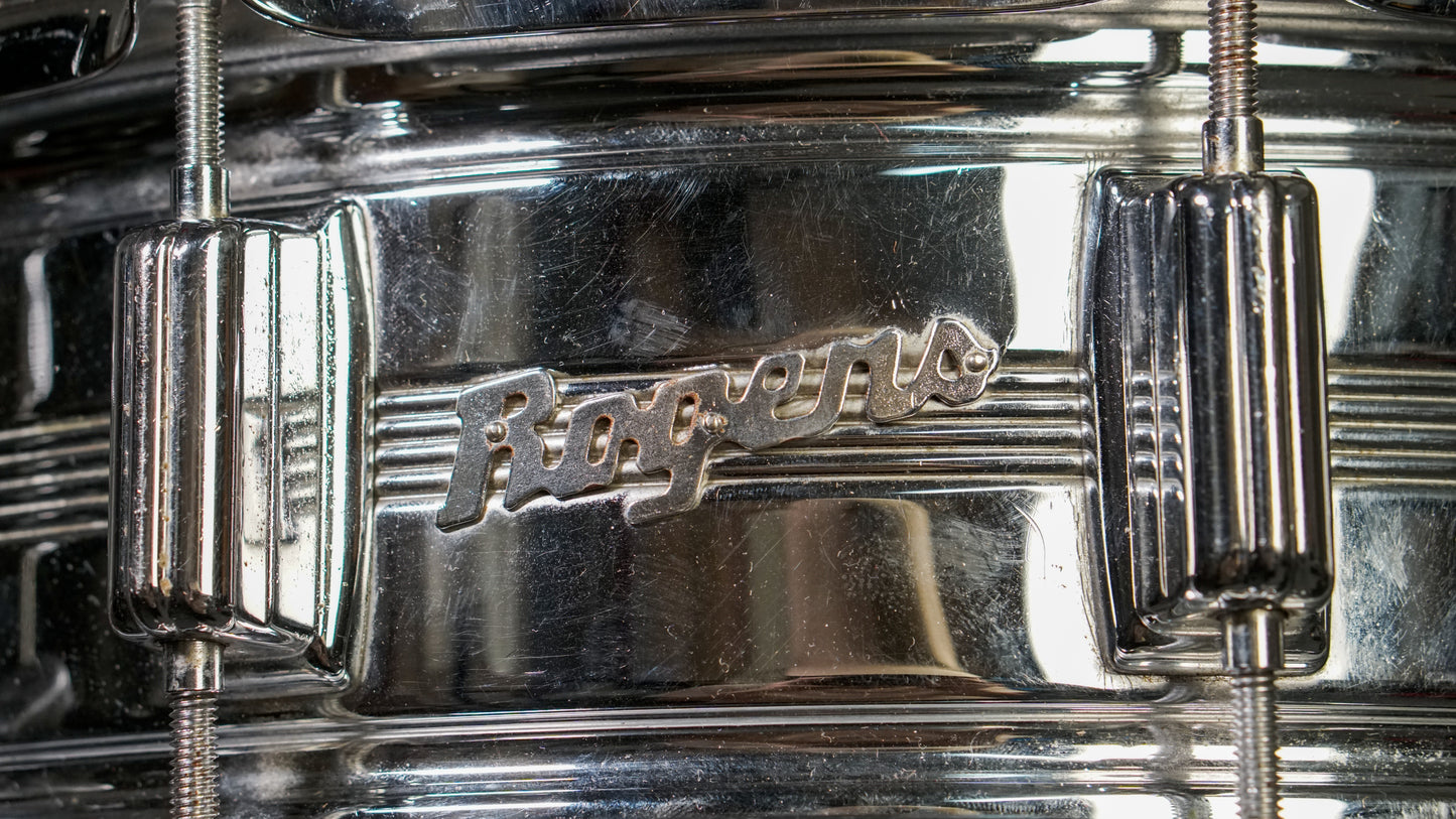 Rogers 5x14" Dynasonic Chrome-Over-Brass Snare Drum - 1960s (5-Line)