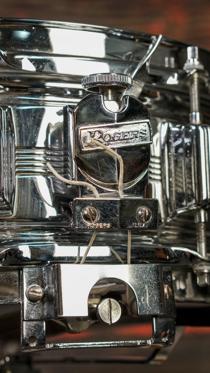 Rogers 5x14" Dynasonic Chrome-Over-Brass Snare Drum - 1960s (5-Line)