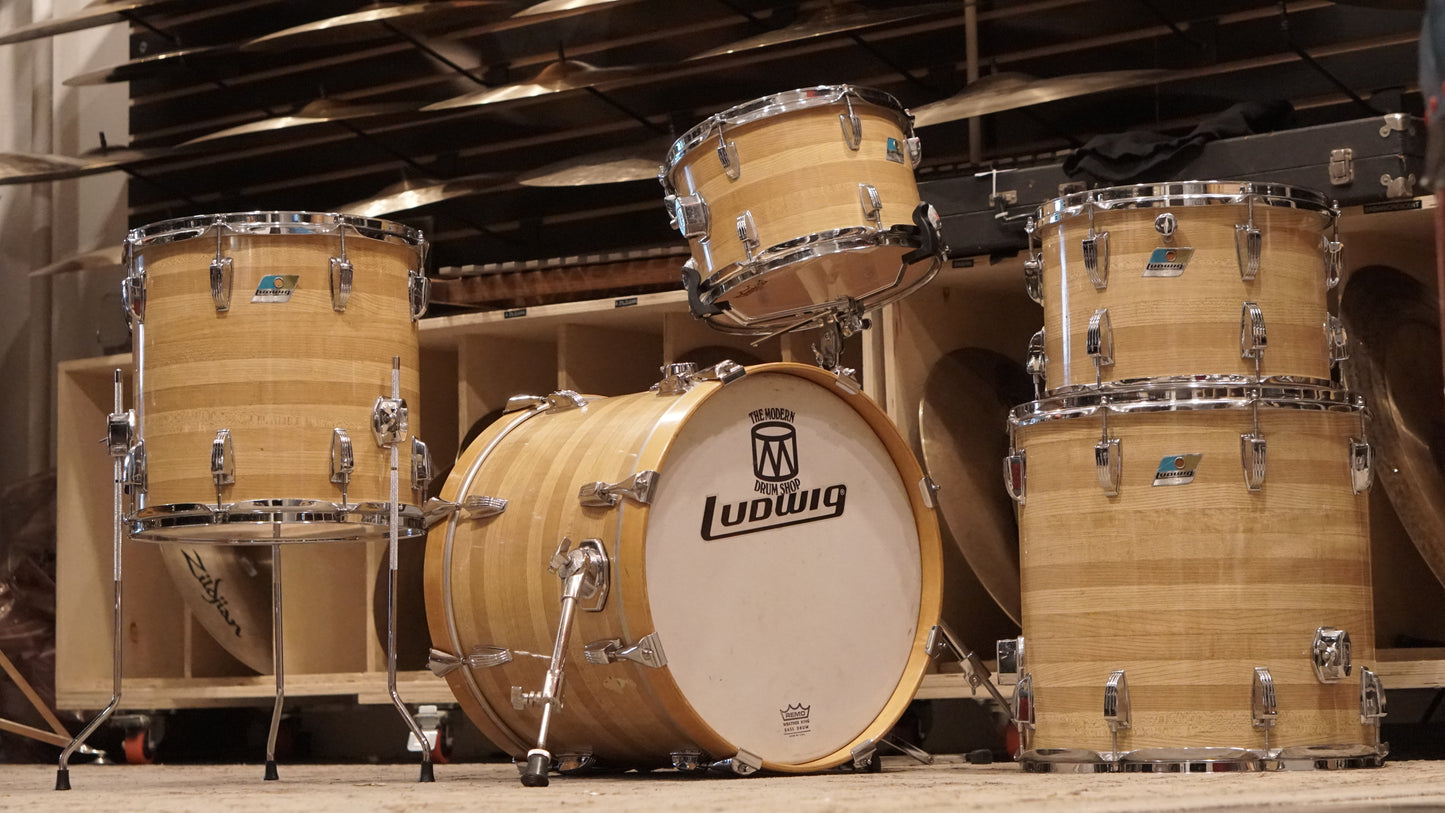 Ludwig 12/13/14/16/18" Drum Set - 1970s Jazzette Butcher Block