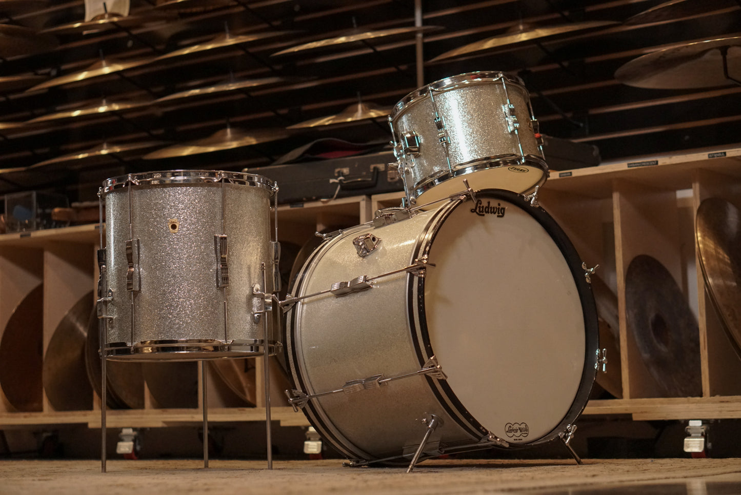 Ludwig 12/14/20" Club Date Drum Set - 1960s Sparkling Silver Pearl