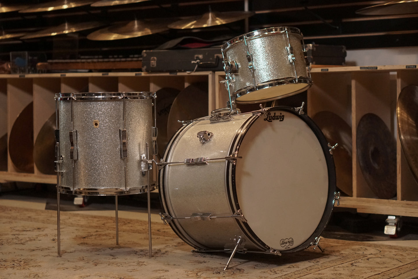 Ludwig 12/14/20" Club Date Drum Set - 1960s Sparkling Silver Pearl