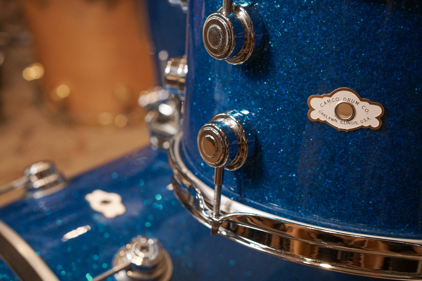 Camco 12/14/18" Drum Set - 1960s Blue Glass Glitter