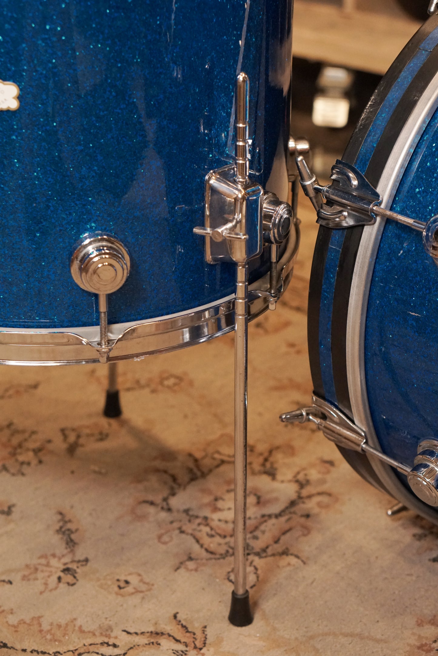 Camco 12/14/18" Drum Set - 1960s Blue Glass Glitter