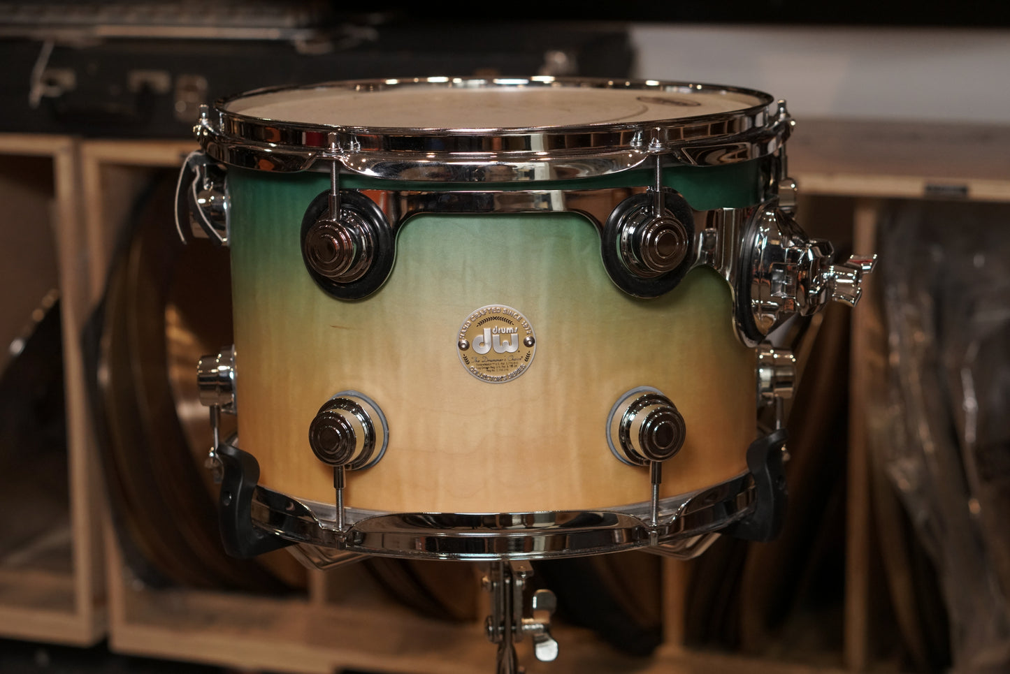 DW 9x13" Collector's Series Exotic Tom - 2007 Candy Blue Azure Burst over Mapa Burl Exotic Veneer - Carl Allen