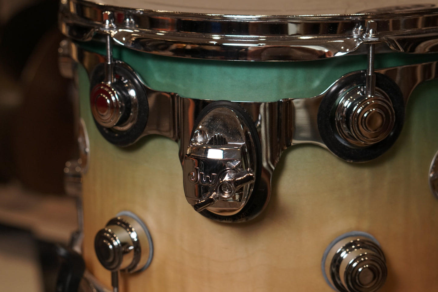 DW 9x13" Collector's Series Exotic Tom - 2007 Candy Blue Azure Burst over Mapa Burl Exotic Veneer - Carl Allen