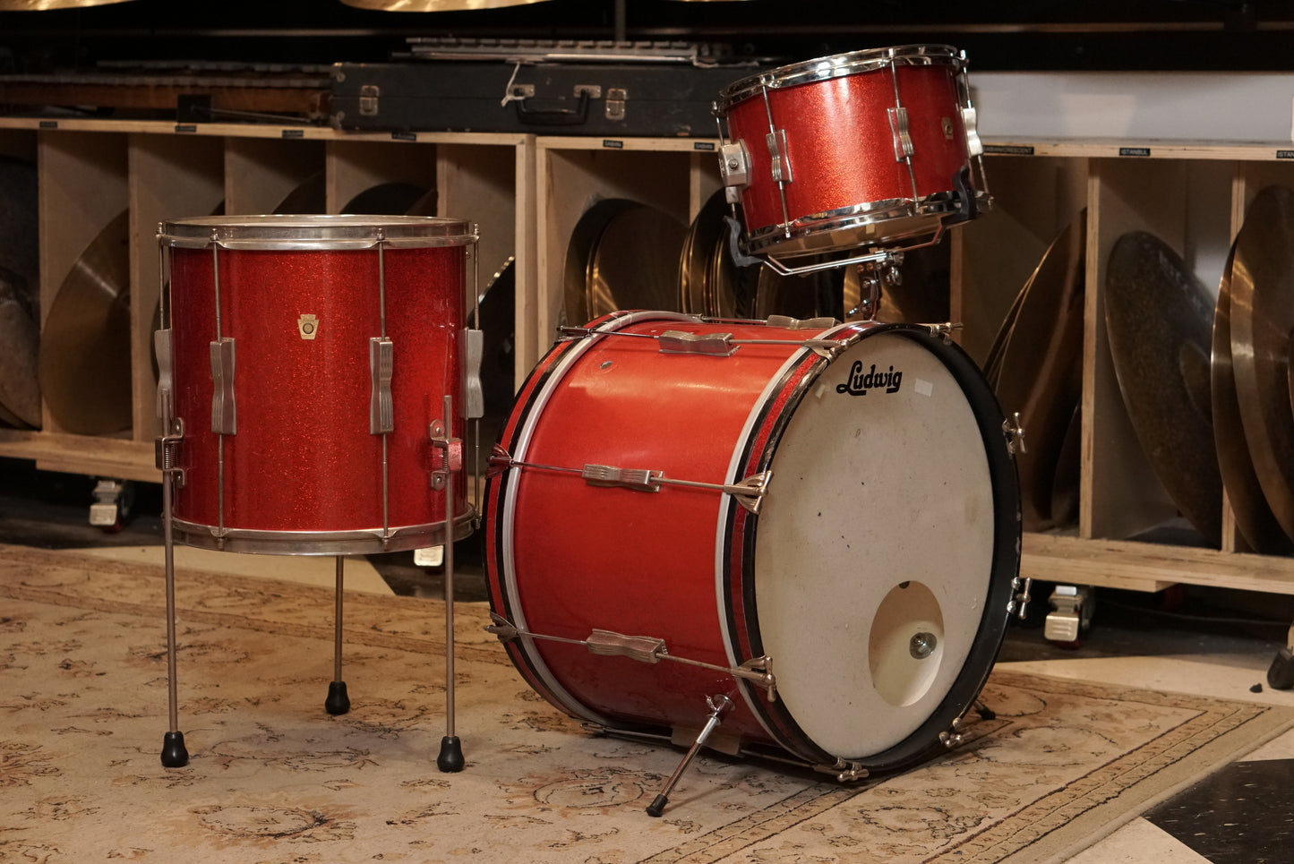 Ludwig 12/14/20" Club Date Drum Set - 1960s Red Sparkle