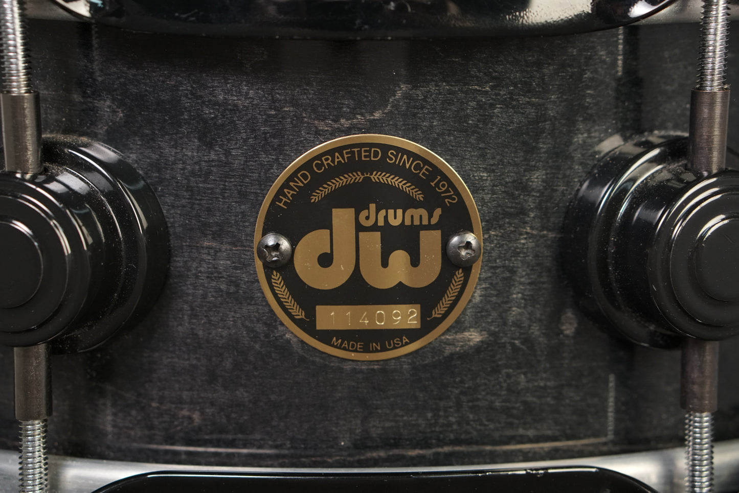 DW 4.5x12" Pre-Collector's Series Snare Drum - Ebony Stain - Carl Allen